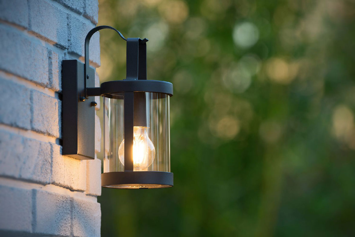 Lucide LINDELO - Outdoor Wall Lamp - E27 - IP23 - Black